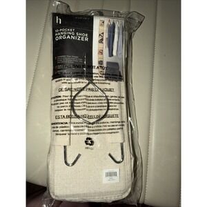 Home Essentials 10 Pocket Hanging Shoe Organizer, NIP! Beige